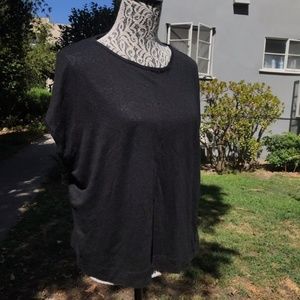 Madewell Flowy 100% Linen Basic Black T-Shirt